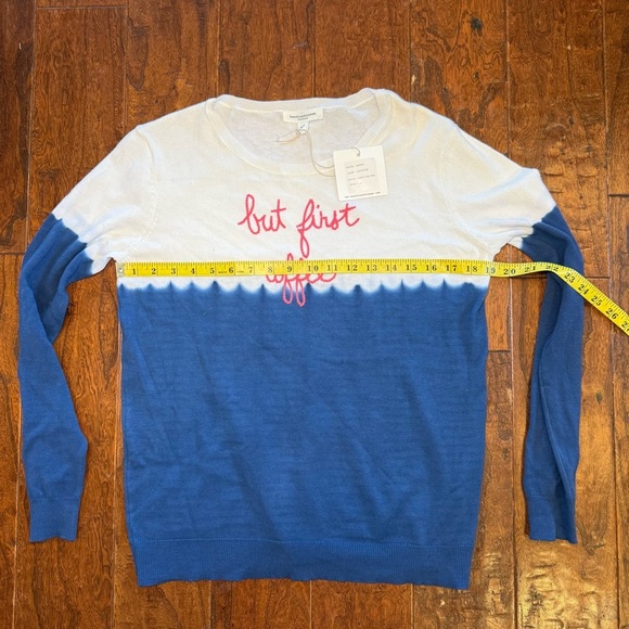 NWT Beach Lunch Lounge Tie Dye Pullover S “But First Coffee” - Picture 5 of 5